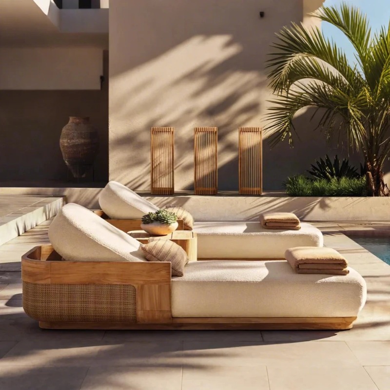 Outdoor Furniture Teak Wood - Комплект шезлонгов и кушеток Sun Beach