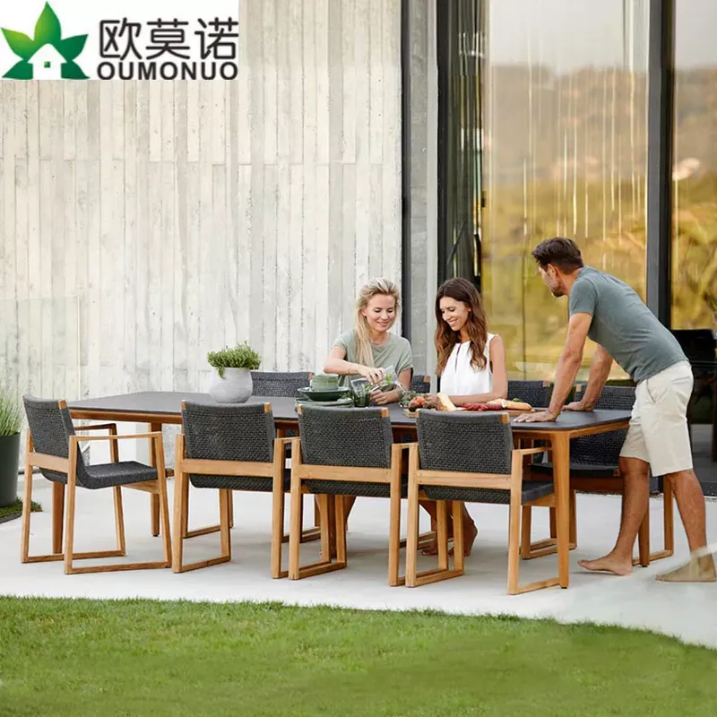 Outdoor Furniture Teak Wood - Уличный обеденный гарнитур из ротанга и