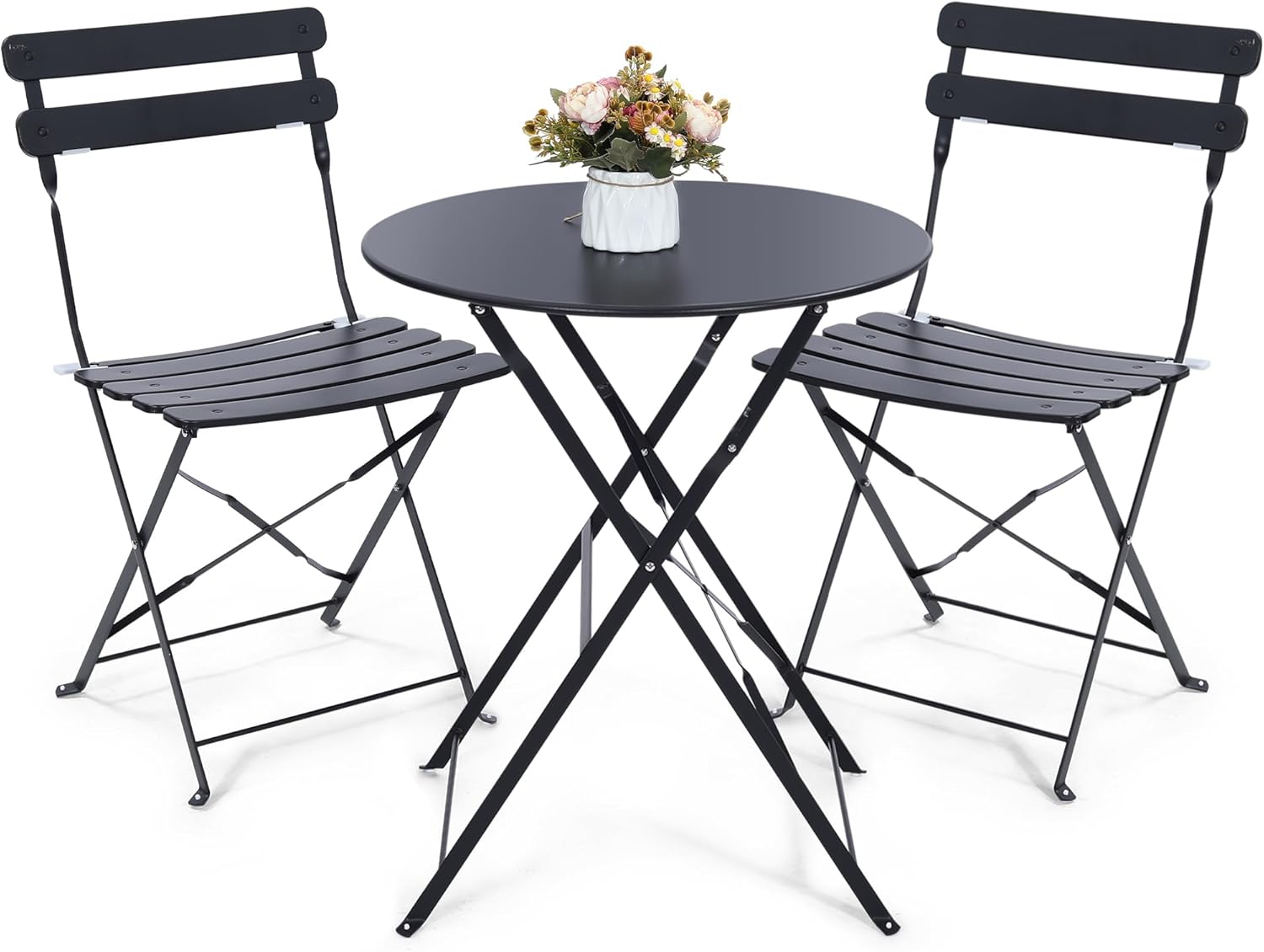 Outdoor Furniture Small - Компактный черный складной комплект для улицы