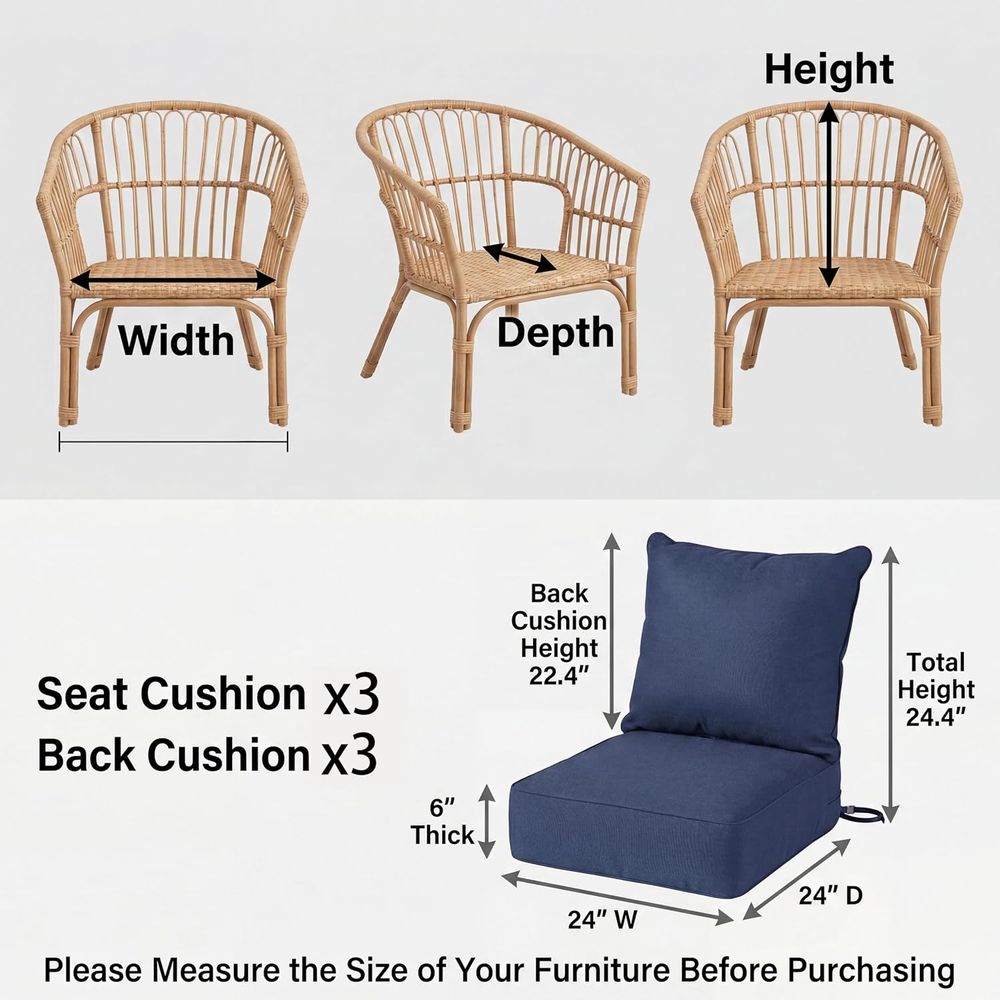 6 толстых уличных подушек для  – обзор и цена Outdoor Furniture Cushions 24 X 24