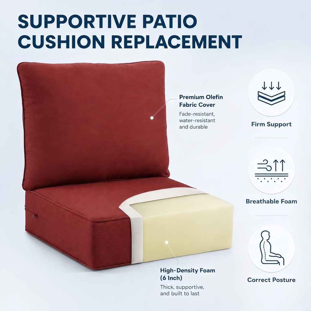 Набор из 4 подушек для уличной – обзор и цена Outdoor Furniture Cushions 24 X 24
