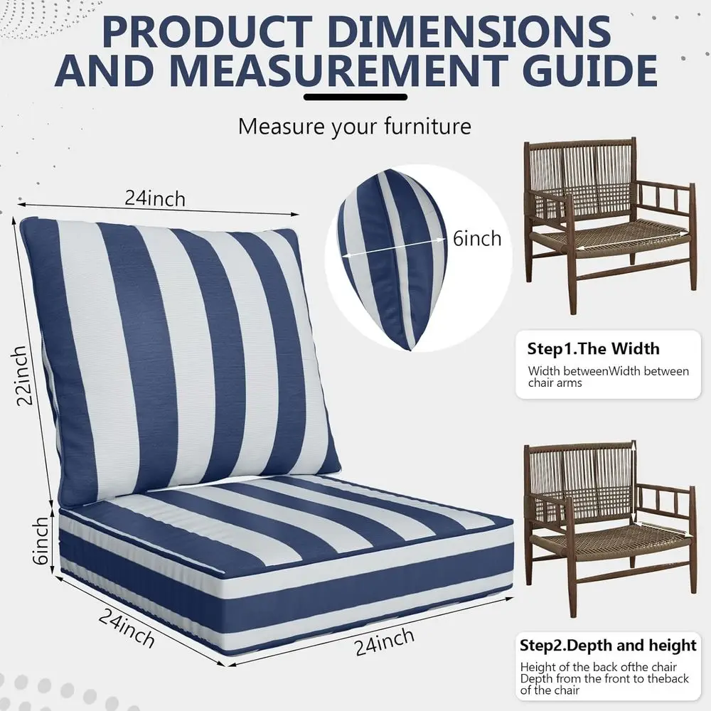 Комплект из 6 глубоких подушек – обзор и цена Outdoor Furniture Cushions 24 X 24