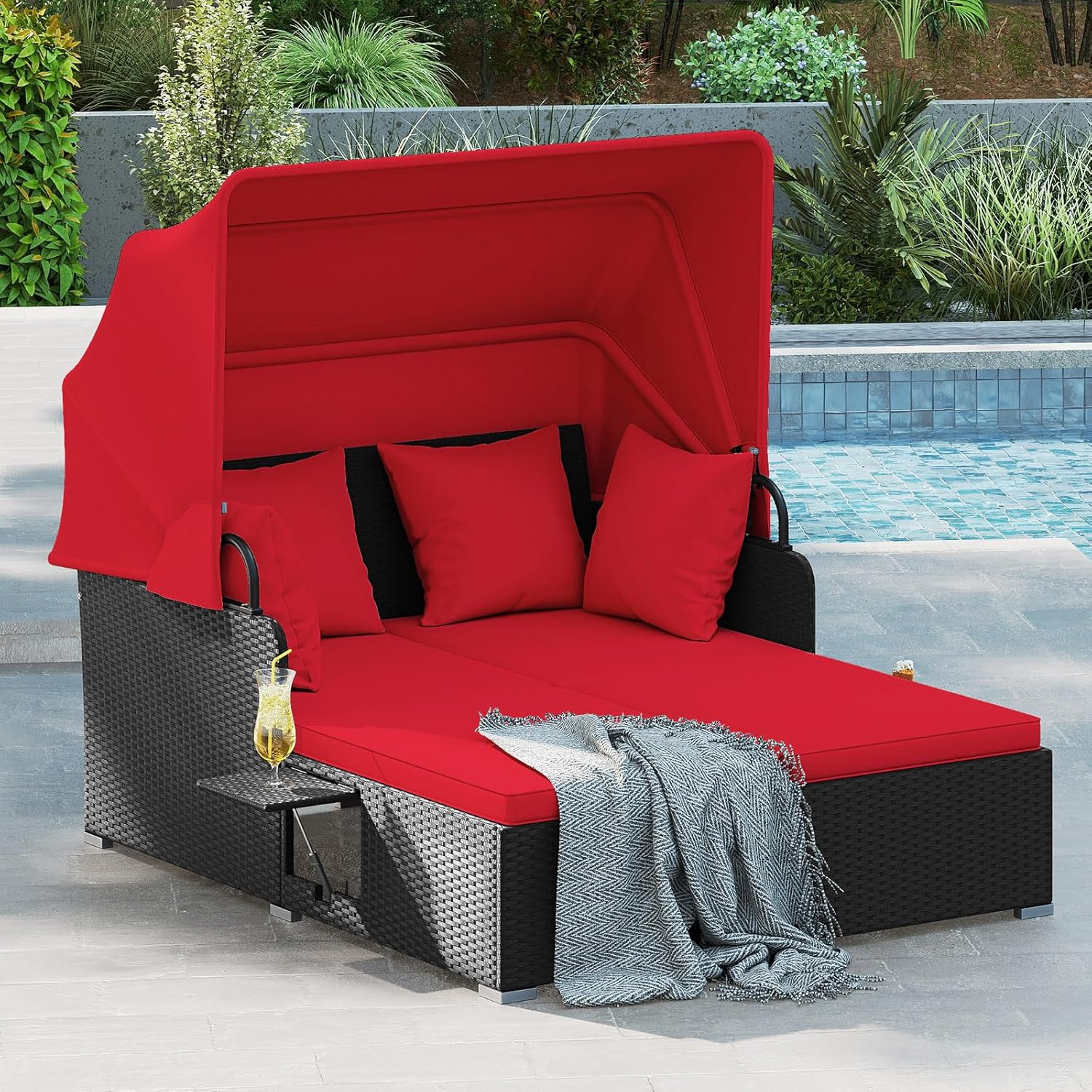 Двухместная ротанговая кушетка – обзор и цена Outdoor Daybed Sofa