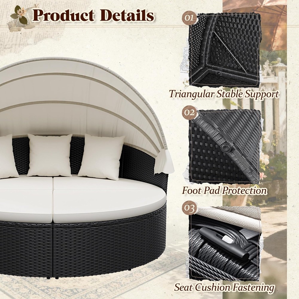 Плетеная круглая кушетка из ро – обзор и цена Outdoor Daybed Sofa