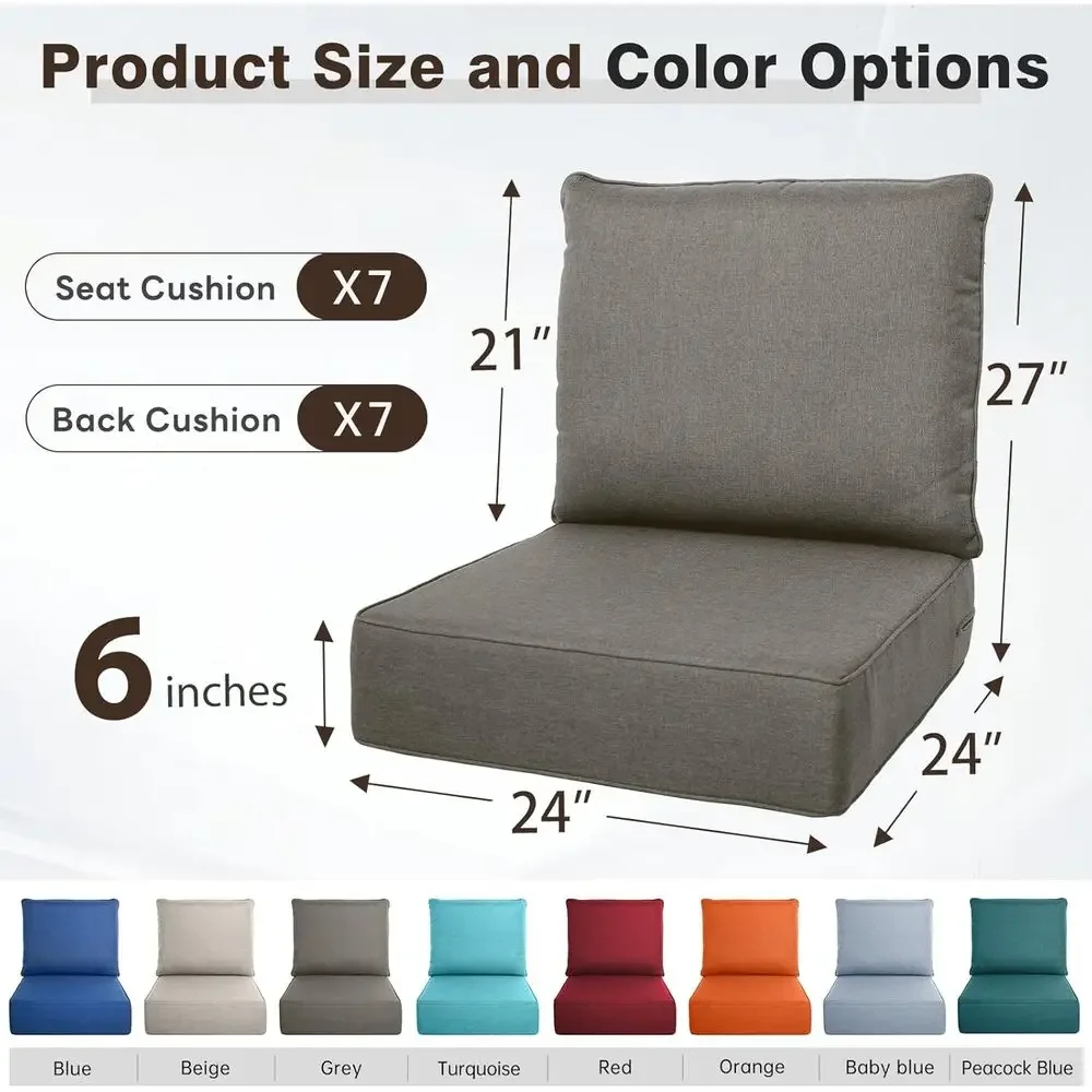 Набор из 6 толстых уличных под – обзор и цена Outdoor Furniture Cushions 24 X 24