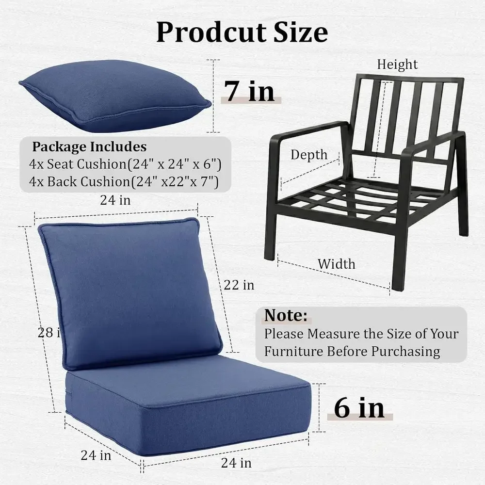 6 толстых подушек для уличных  – обзор и цена Outdoor Furniture Cushions 24 X 24