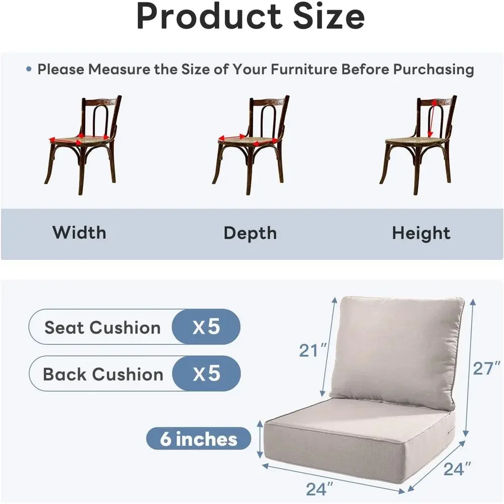 6 толстых подушек для уличных  – обзор и цена Outdoor Furniture Cushions 24 X 24